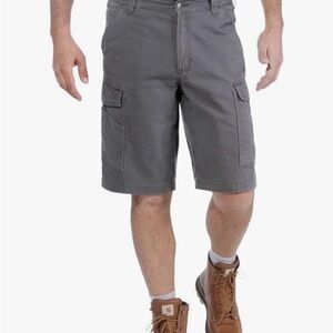 Carhartt Mens Canvas Rugged Flex Relaxed Fit Canvas Cargo Shorts, Shadow, Sz 46